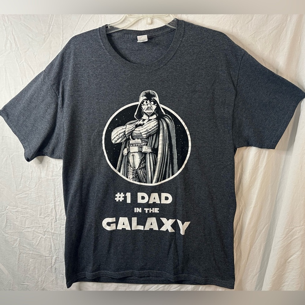 Star Wars Darth Vader #1 Dad in the Galaxy Graphic Tee Mens L Gray